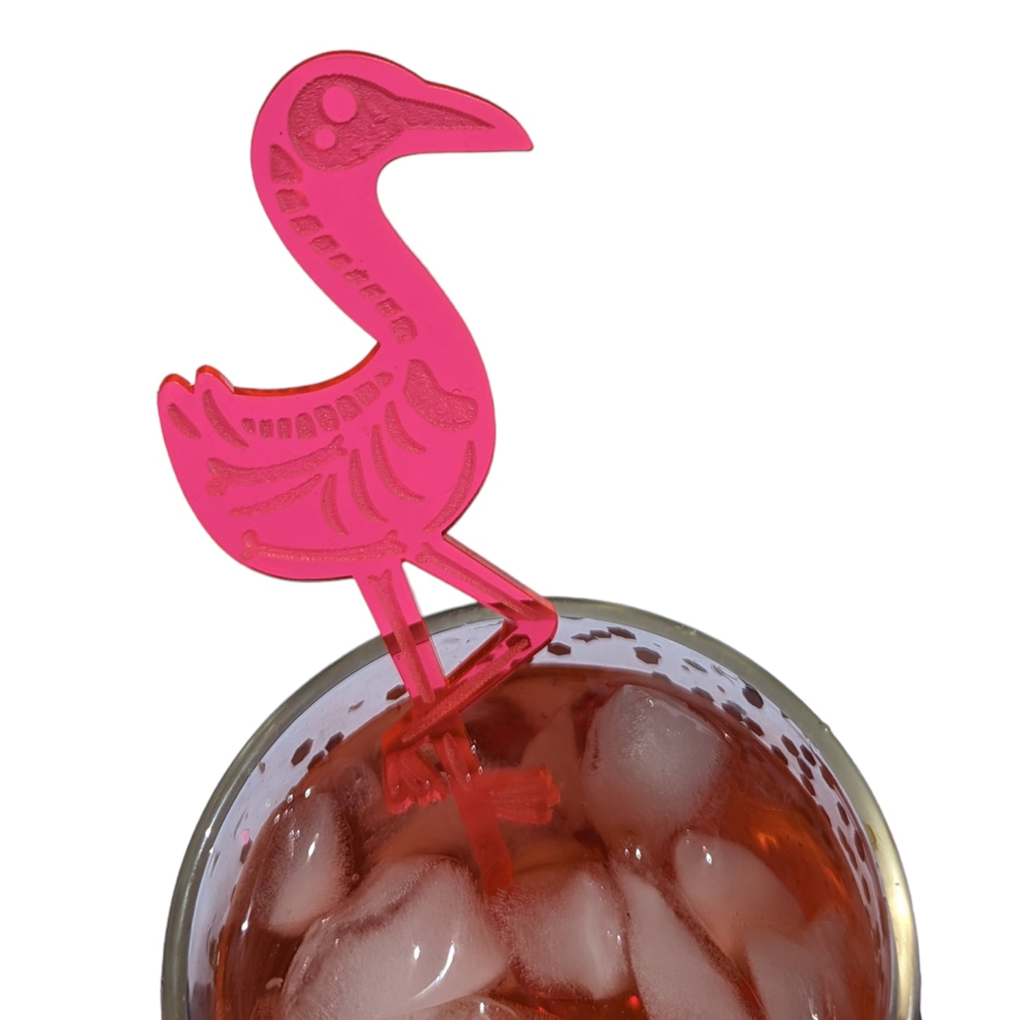 Flamingo Skeleton Drink Stirrers (Set of 4) or More Rockabilly Goth Cocktail Party