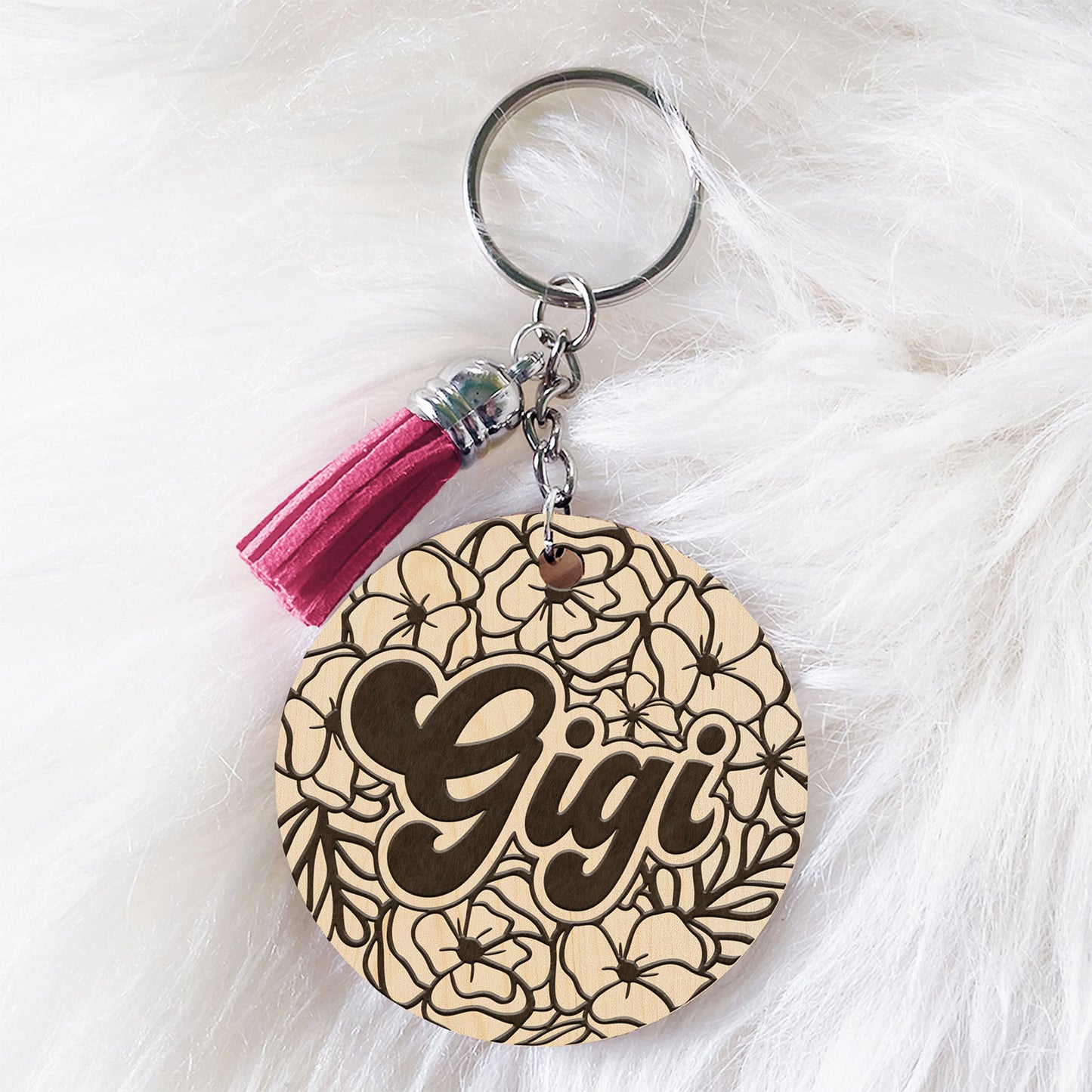 Floral "Gigi" Keychain (Set of 2)