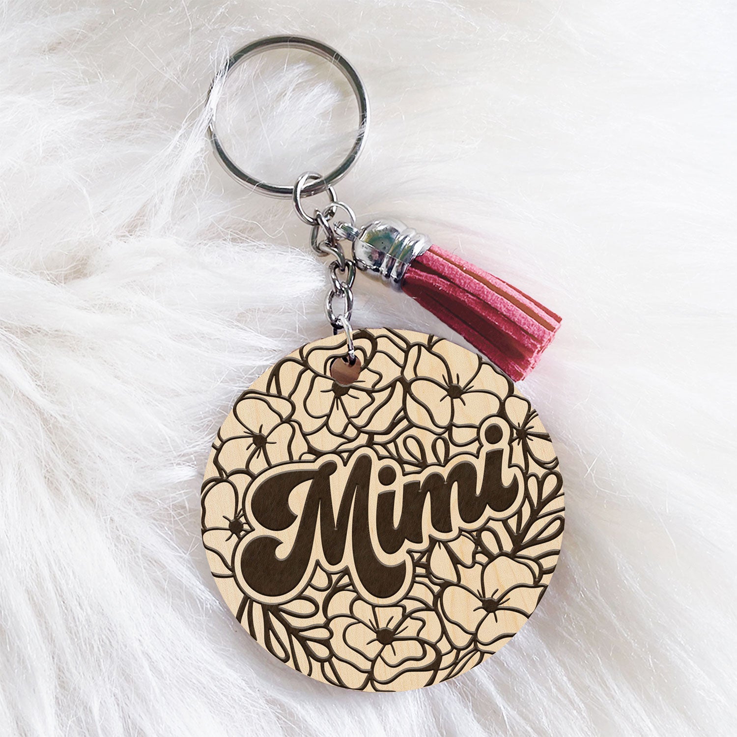Floral "Mimi" Keychain (Set of 2) – Glowforge Shop