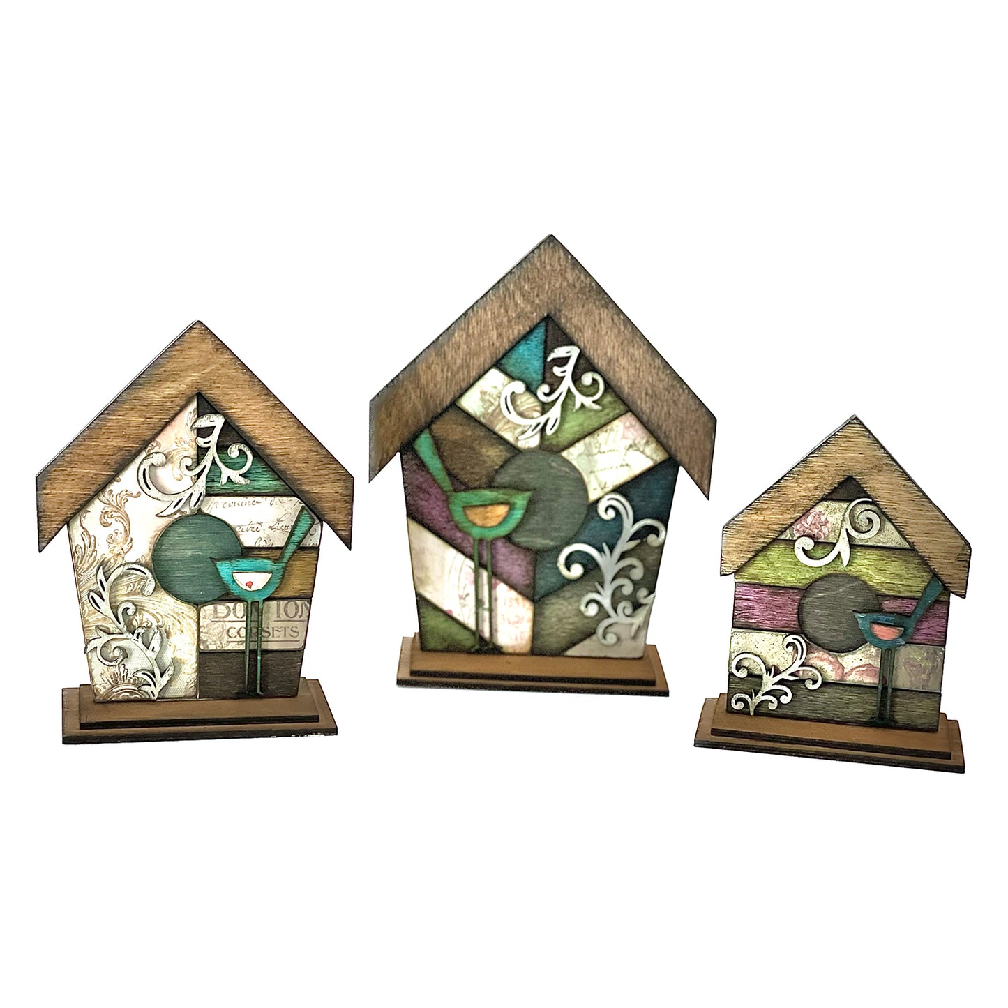 Flourish Farmhouse Birdhouse Shelf Sitter (Set of 3)