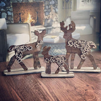 Flourish Style Deer Family Shelf Sitter (Set of 3)