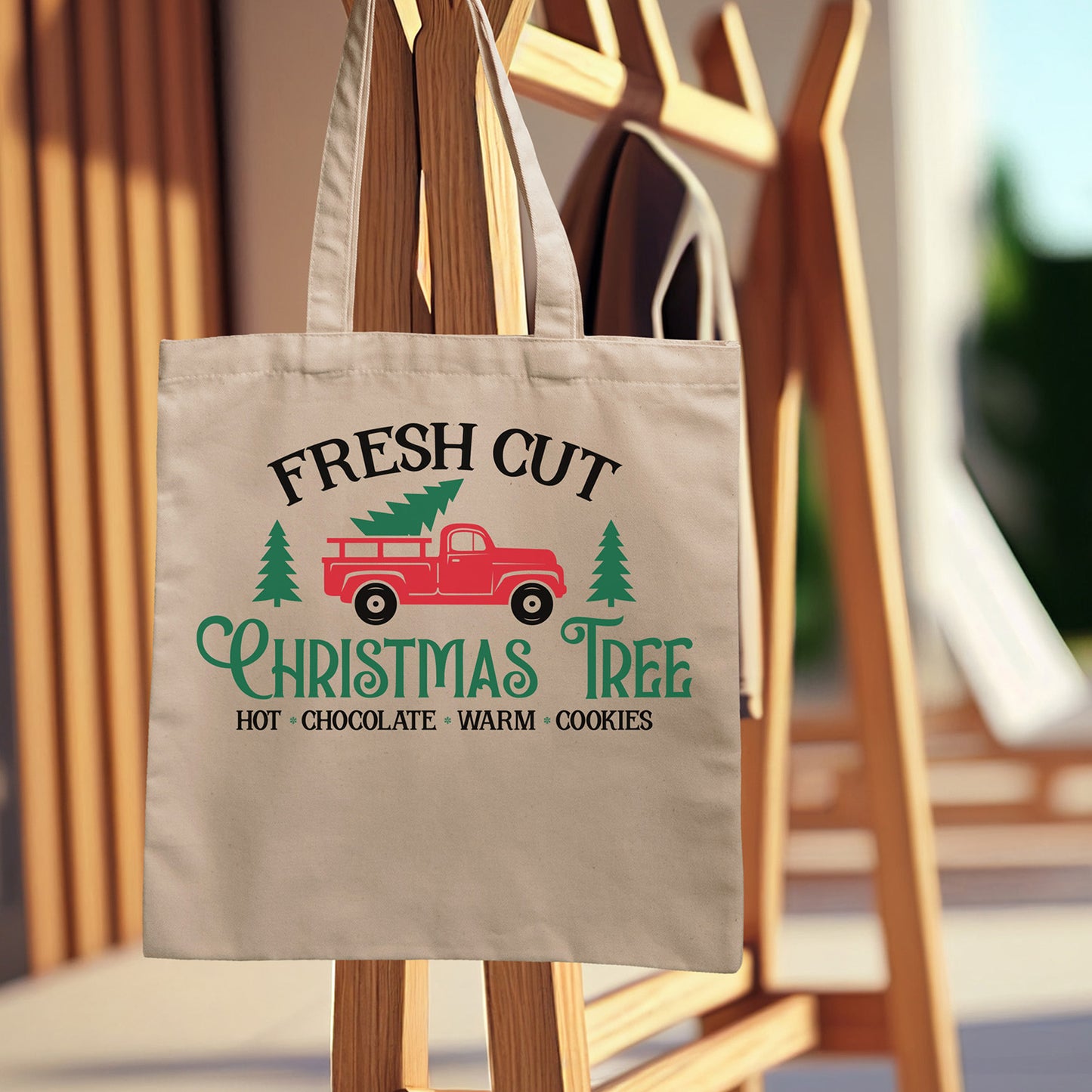 "Fresh Cut Christmas Tree Hot Chocolate Warm Cookies" Graphic