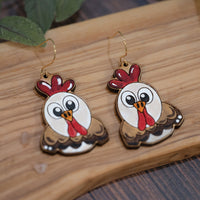 Funny and Cute Chicken Dangle Earrings