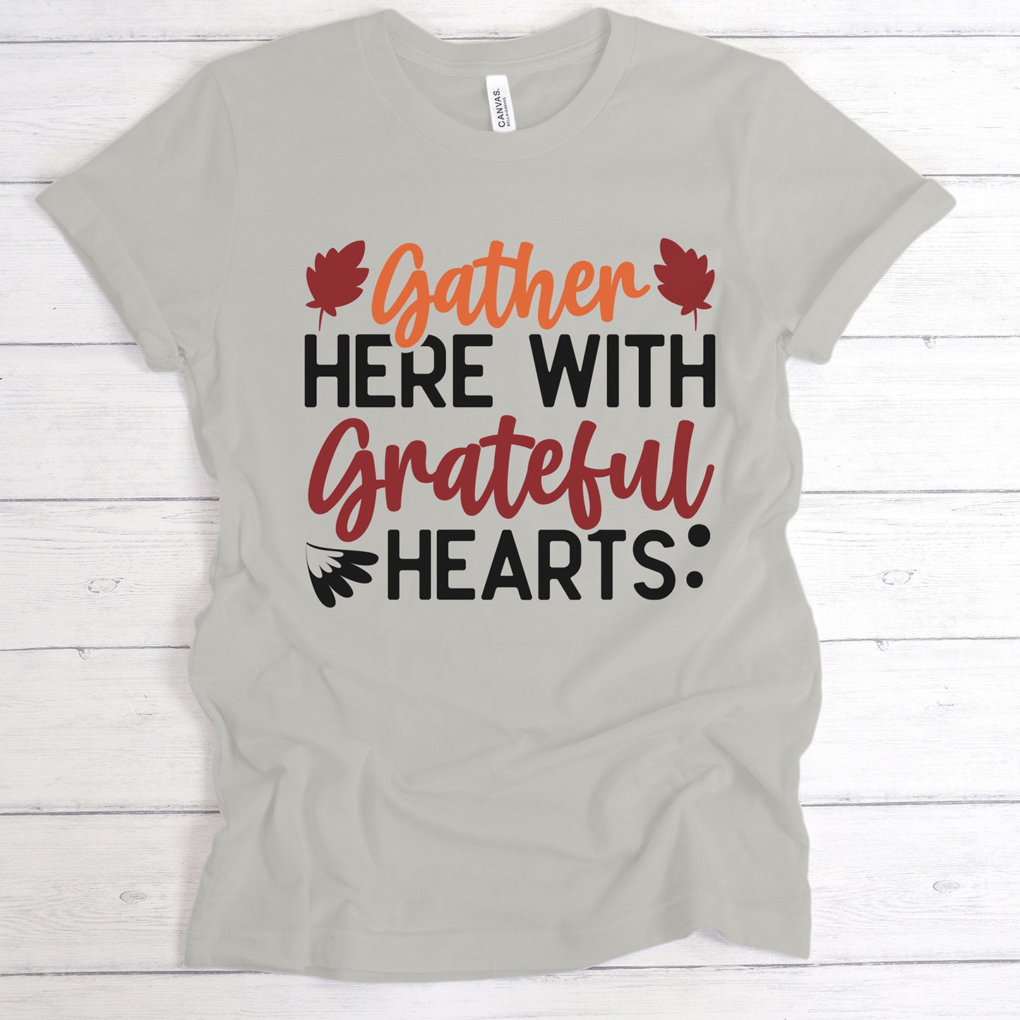 "Gather Here With Grateful Hearts" Graphic - Glowforge