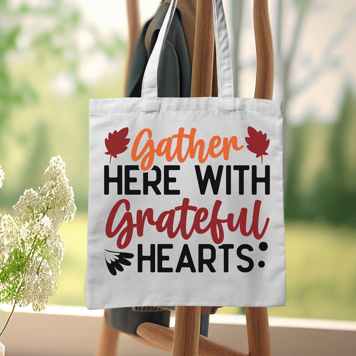 "Gather Here With Grateful Hearts" Graphic - Glowforge