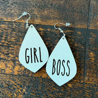 Girl Boss Teardrop Dangle Earrings