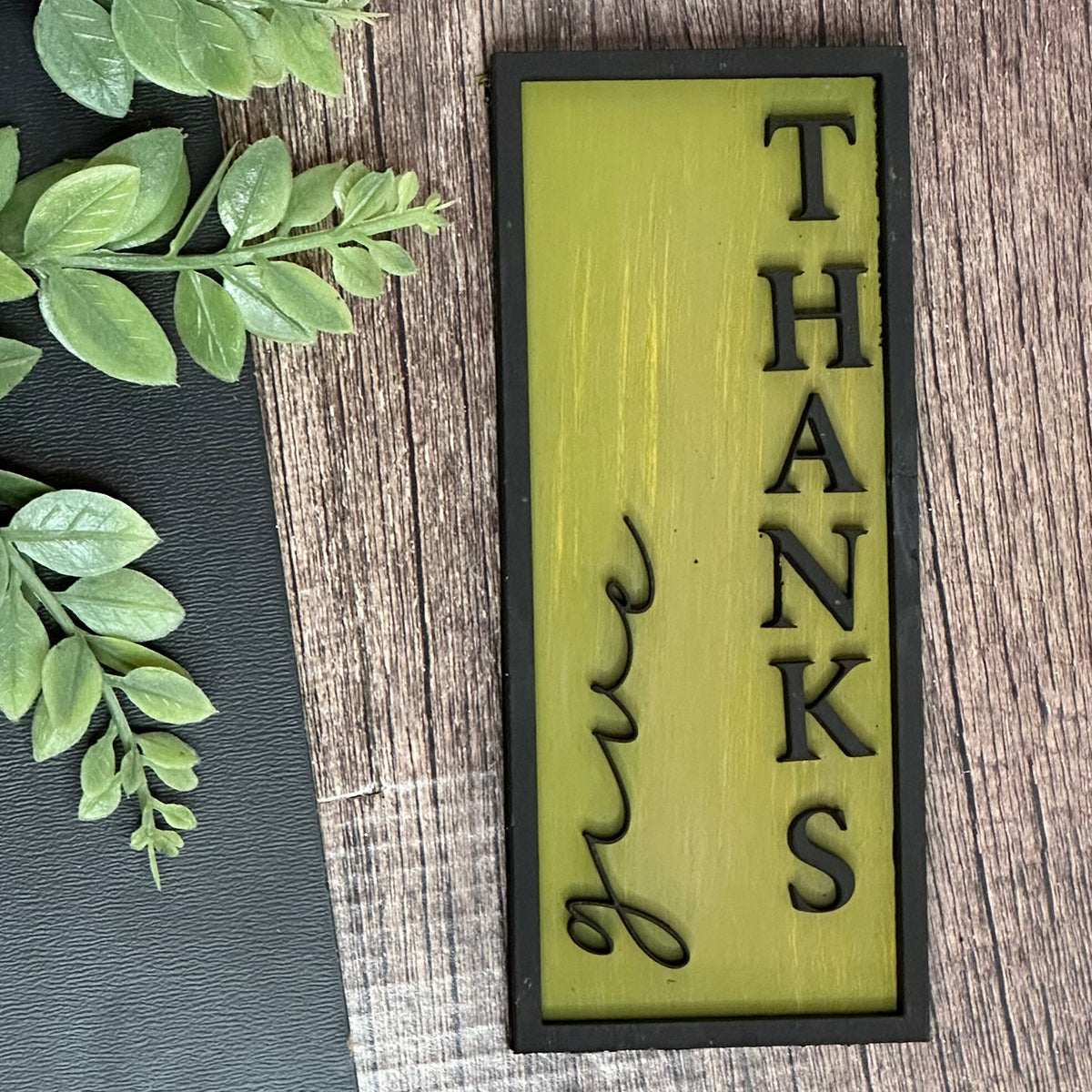 "Give Thanks" Thanksgiving Wall Sign - Glowforge