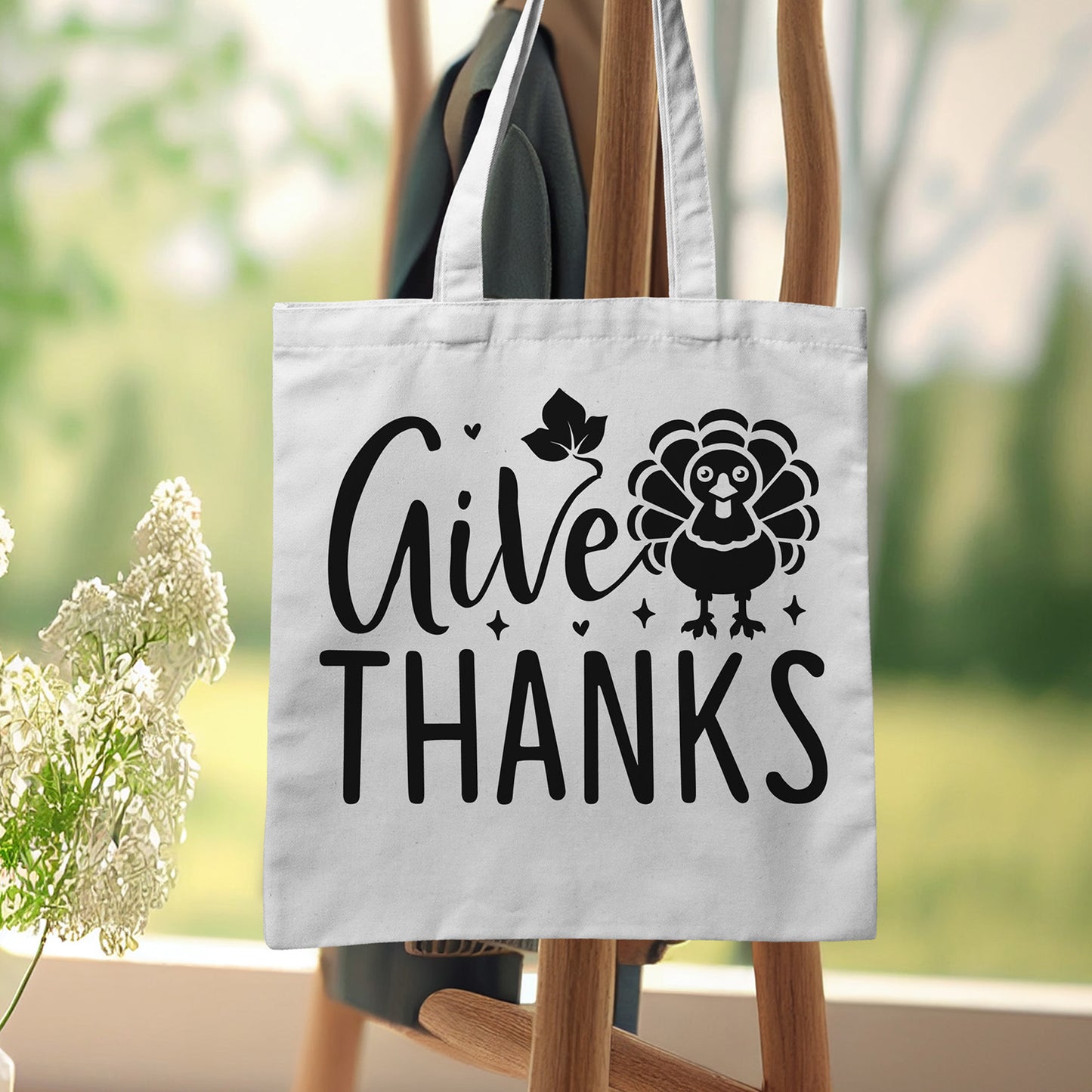 "Give Thanks" With Turkey Graphic