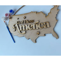 God Bless America Hanging DIY Sign - Painting Kit