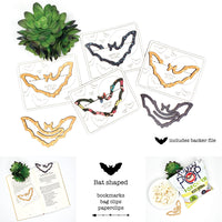 Halloween Bat-Shaped Bookmark with Card Backer- Paperclip - Snack Bag Closure