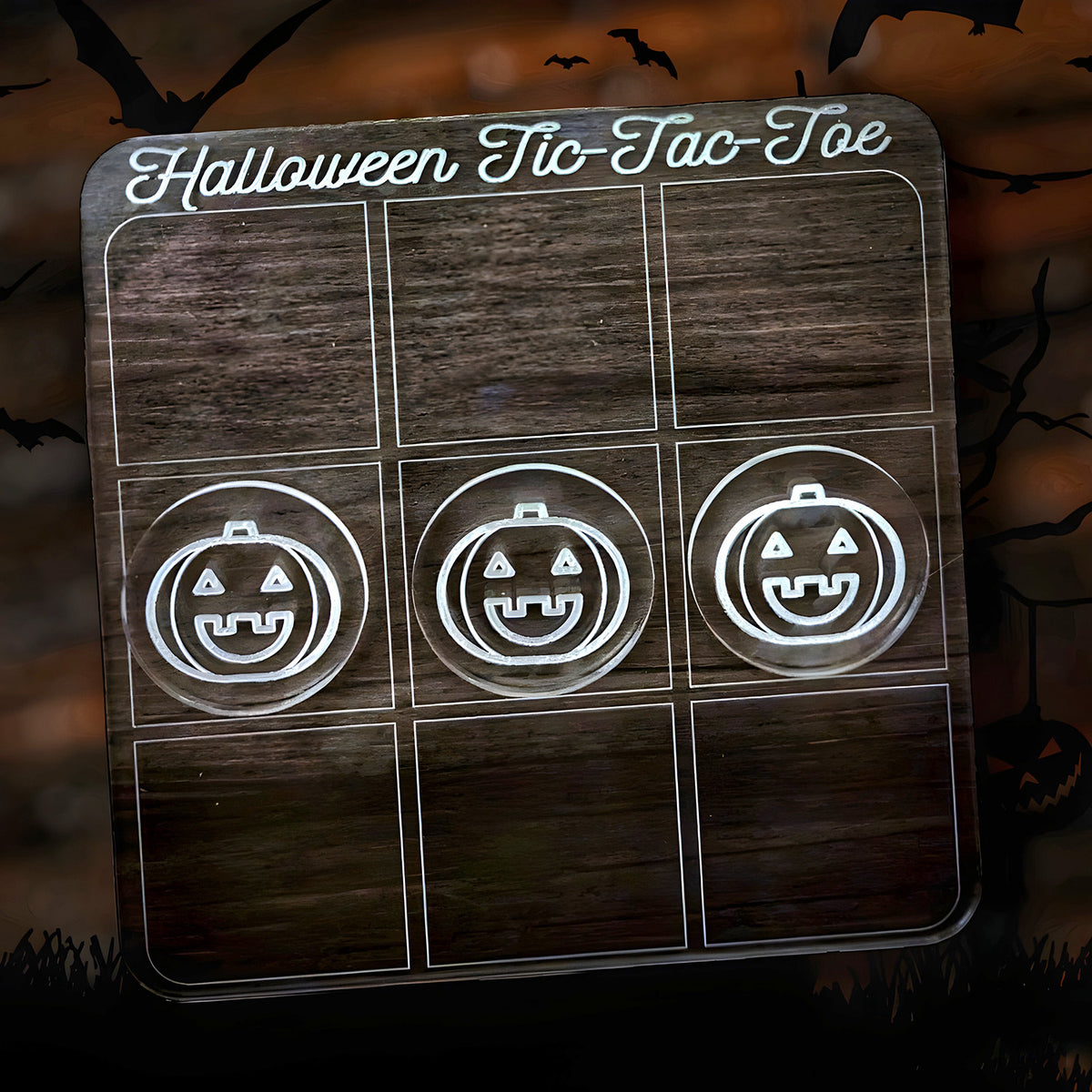 Glow in the Dark Tic Tac Toe - A Pumpkin And A Princess