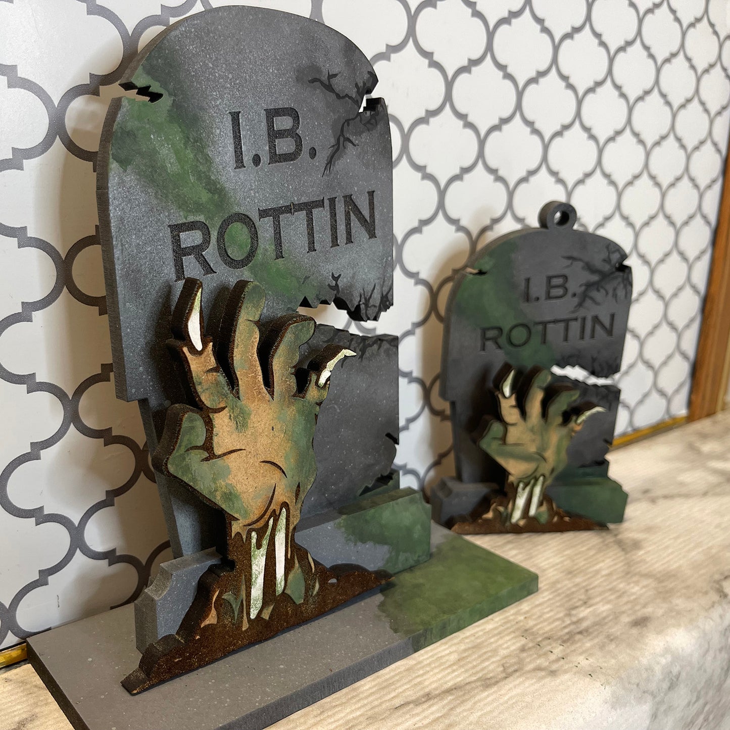 Halloween Silly Tombstones I.B. Rottin Car Charm