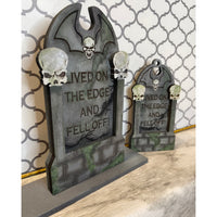 Halloween Silly Tombstones Lived On The Edge Car Charm