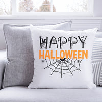 "Happy Halloween" With Spider Webs Graphic