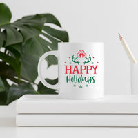 "Happy Holidays" With Antlers Graphic