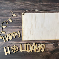 Happy Holidays with Christmas Lights Sign