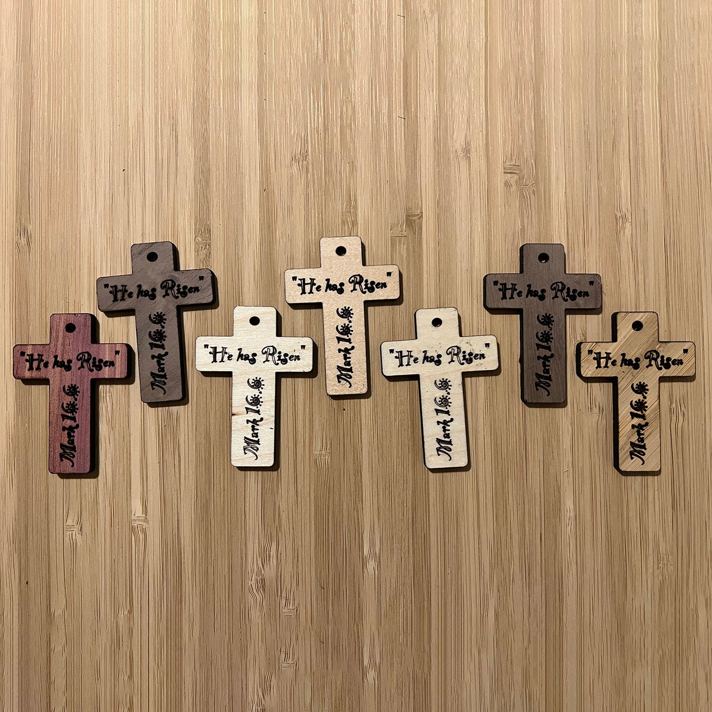 He Has Risen Cross Charm (Set of 5)