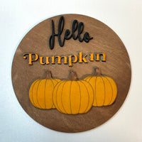 Hello Pumpkin Halloween Door Decoration Sign