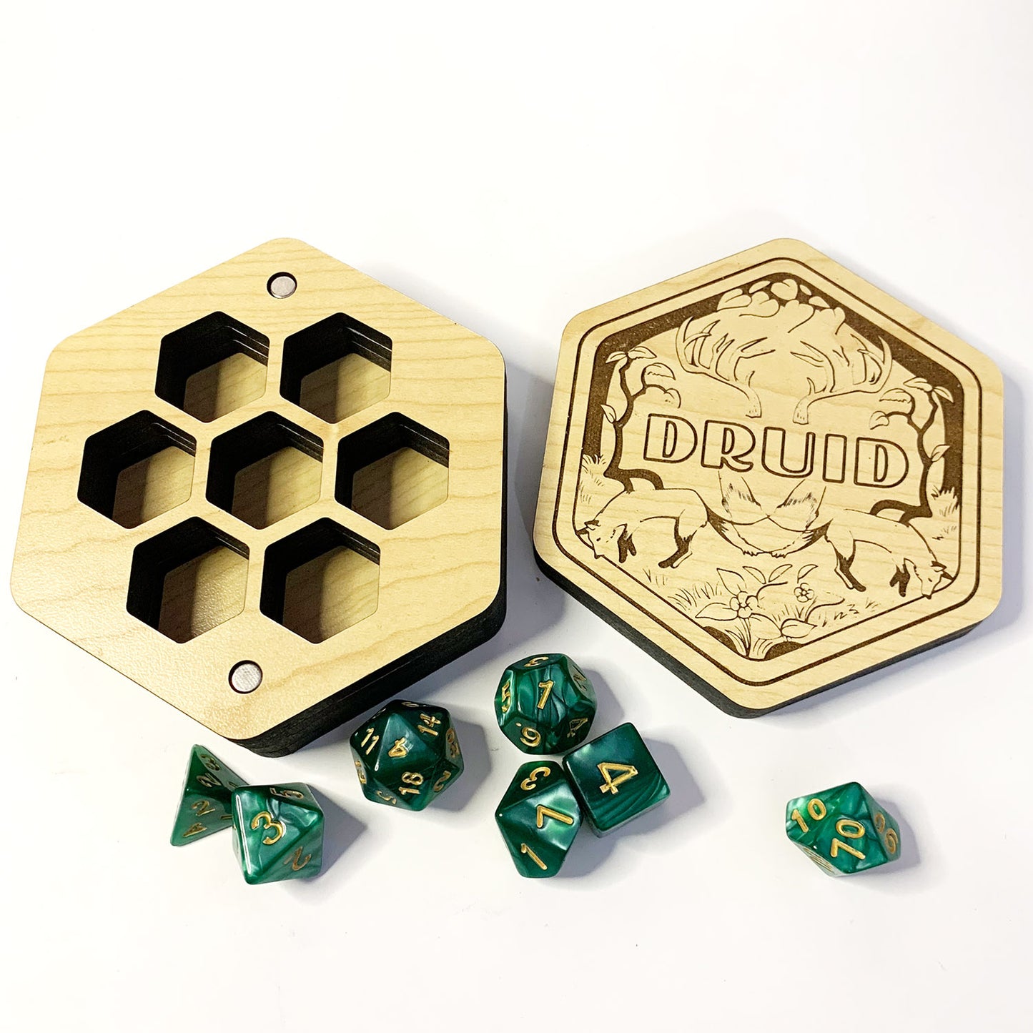 Hexagonal Druid Dice Box - Hex Druid Dice Vault