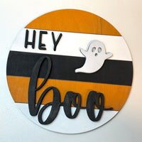 Hey Boo Ghost Halloween Door Sign