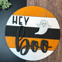 Hey Boo Ghost Halloween Door Sign