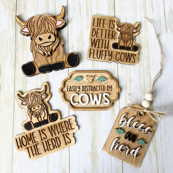 Highland Cow Tiered Tray Set – Glowforge Shop