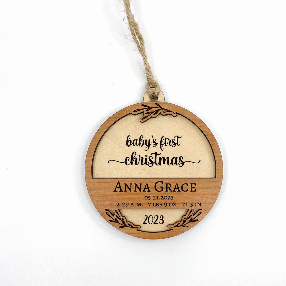 Custom and Personalized Baby's First Christmas Ornament