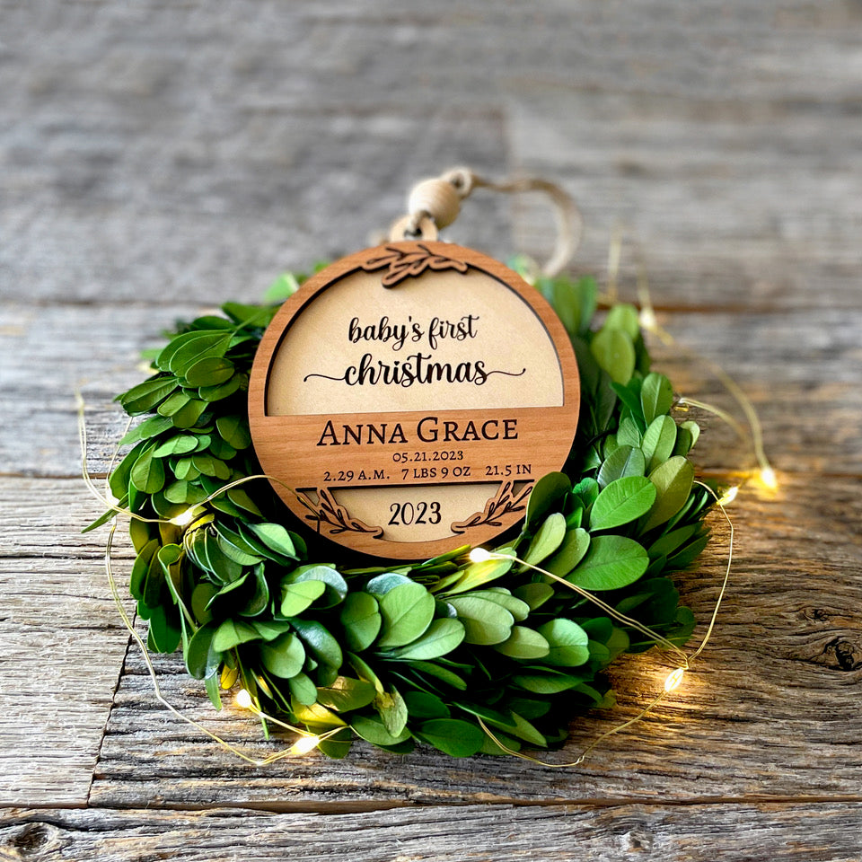 Custom and Personalized Baby's First Christmas Ornament