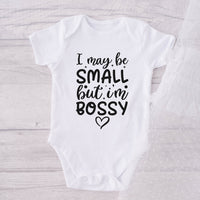 FunkyTotz 'I May Be Small But I'm Still The Boss' Baby T-Shirt – Blue – Funny Gift For Boy/Girl
