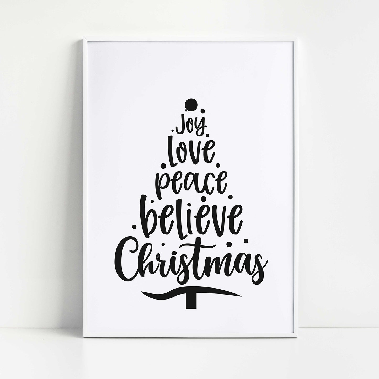 "Joy Love Peace Believe Christmas" Graphic