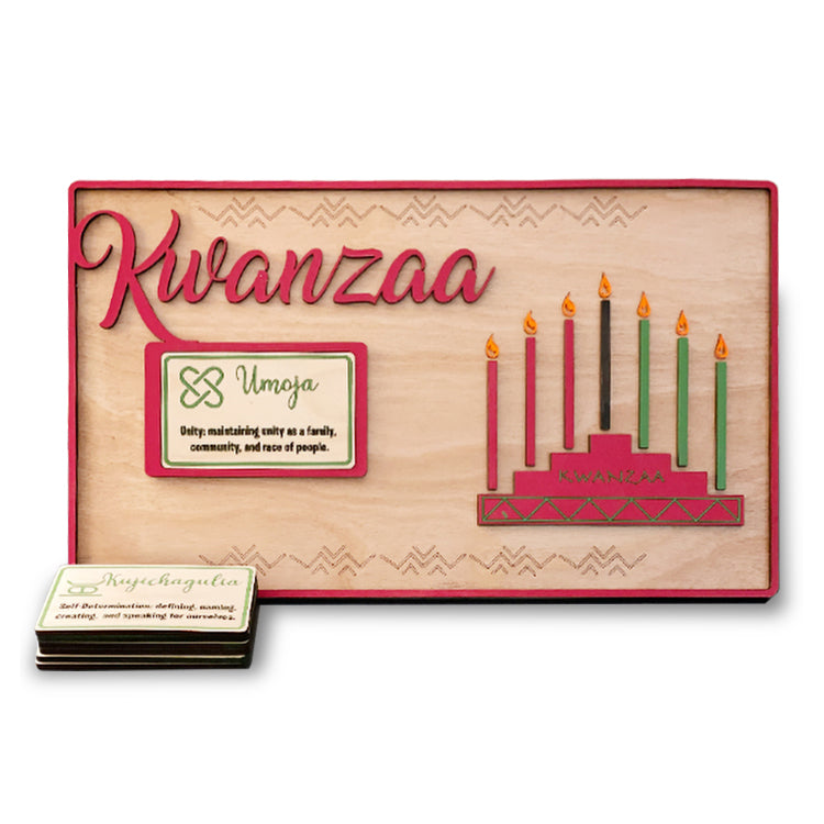 Kwanzaa Table Sign with Kinera and Principles
