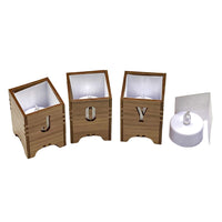 LED Votive Candle Holders with Alphabet and Christmas Silhouettes