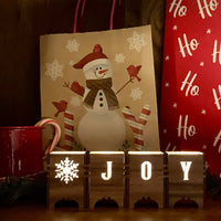 LED Votive Candle Holders with Alphabet and Christmas Silhouettes