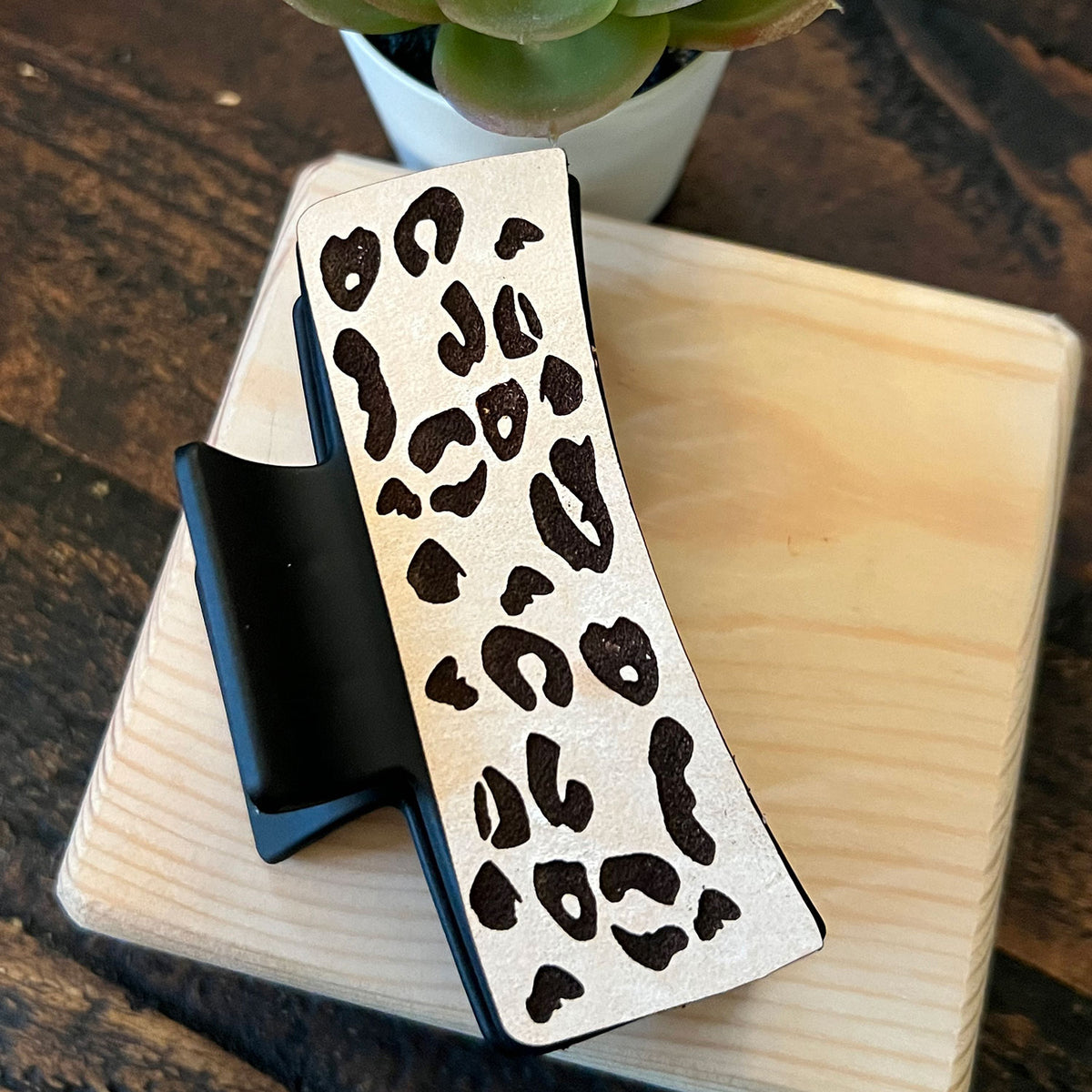 Leopard Pattern Clip Leather Leopard Print Hair Claw Clip - Animal Print Hair Accessory ...