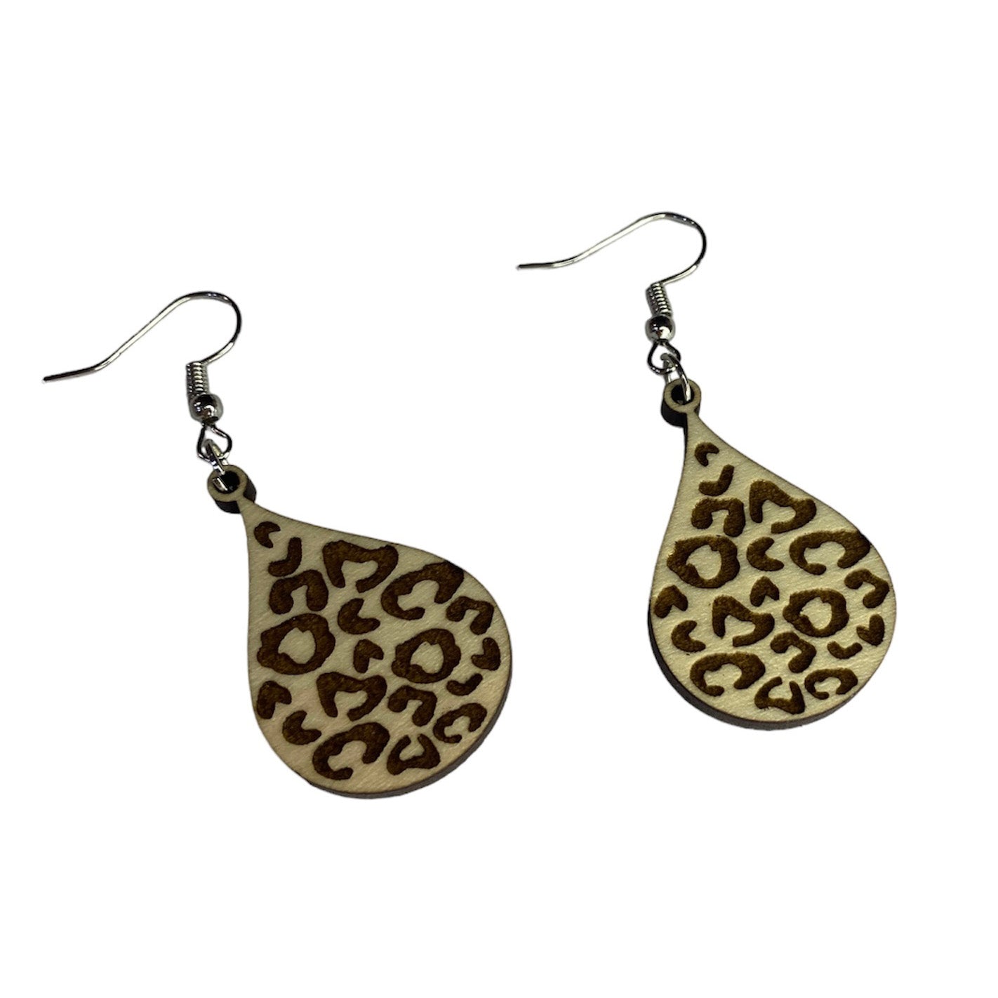 Leopard Print Teardrop Dangle Earrings