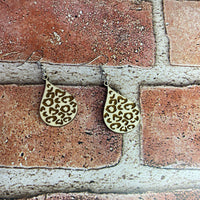Leopard Print Teardrop Dangle Earrings