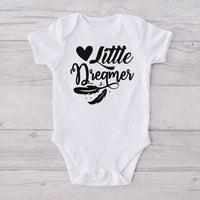 "Little Dreamer" With Heart and Feathers Graphic