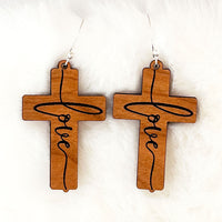 Love Cross Dangle Earrings