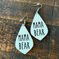 Mama Bear Teardrop Dangle Earrings