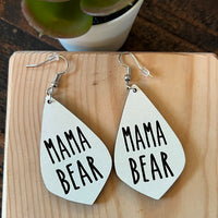 Mama Bear Teardrop Dangle Earrings