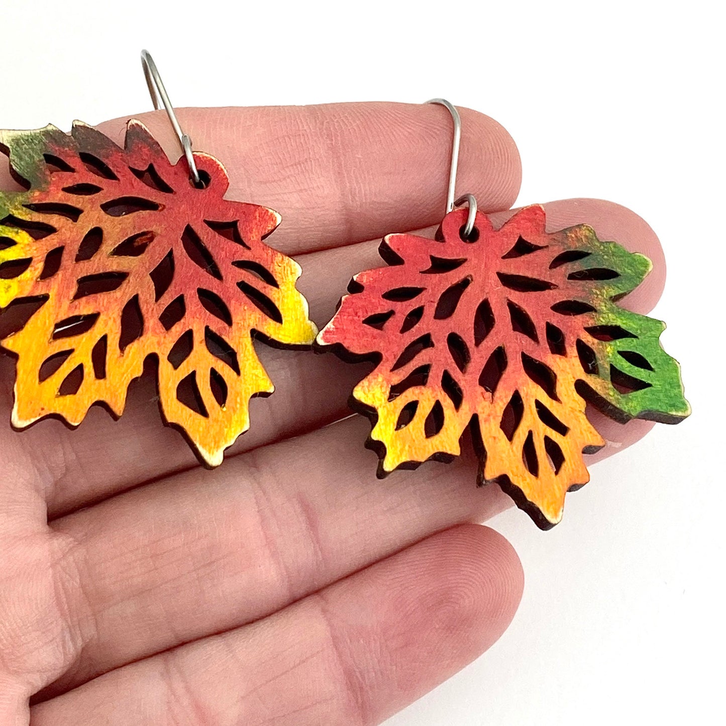 Maple Leaf Cutout Earrings