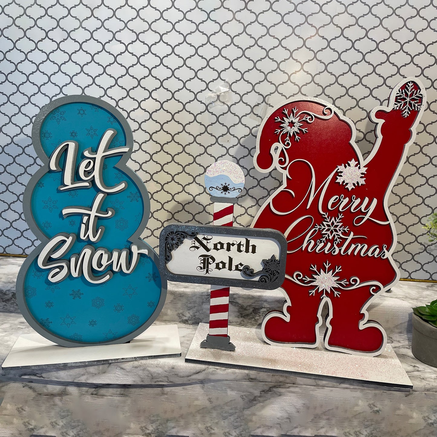 "Merry Christmas" Santa North Pole Stand - Glowforge