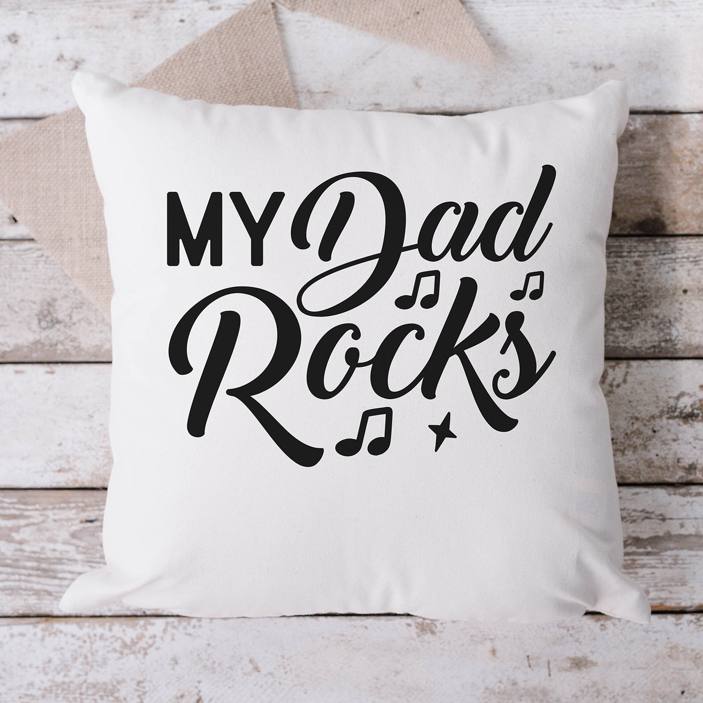 "My Dad Rocks" With Music Notes Graphic