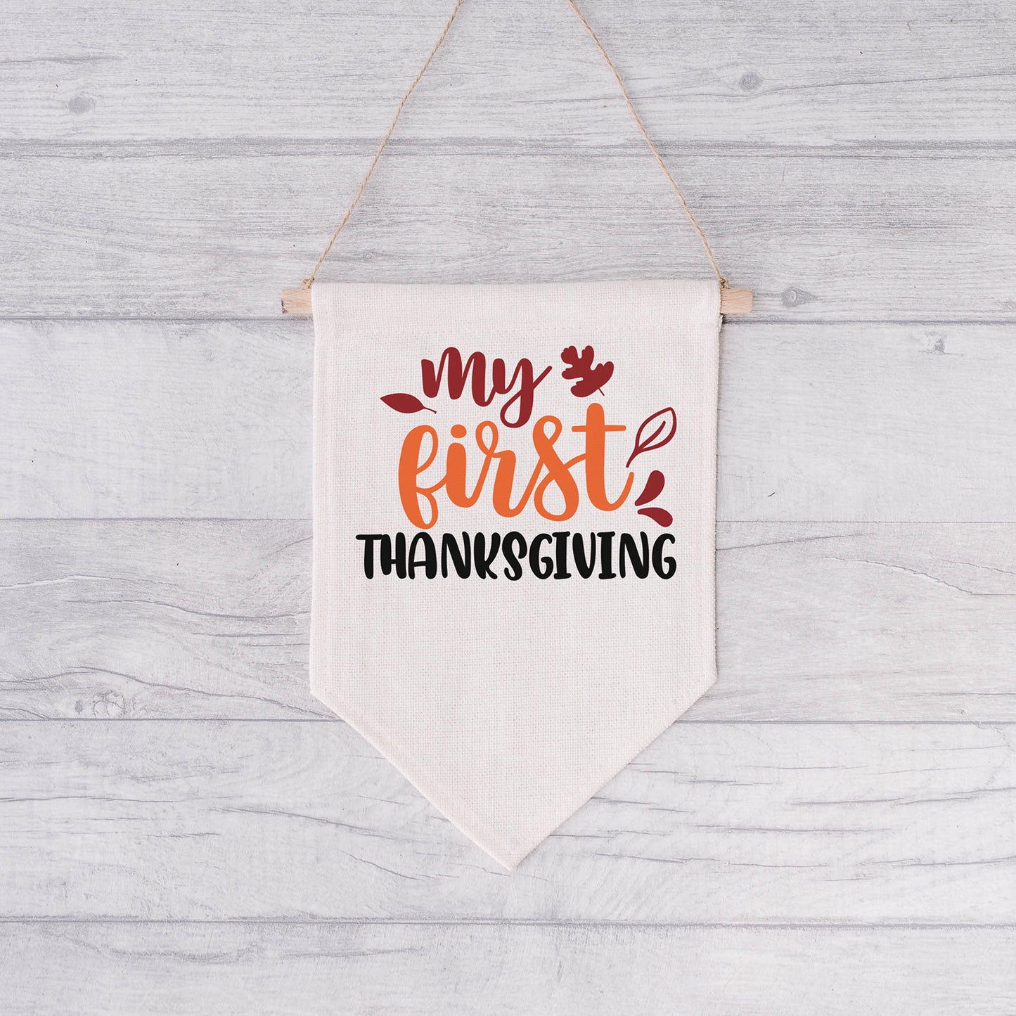 "My First Thanksgiving" With Leaves Graphic