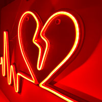 Neon Broken Heartbeat Sign - Broken Heartbeat Wall Decor