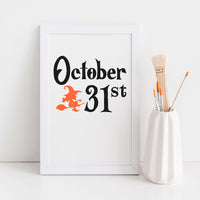 "October 31st" With Witch Graphic