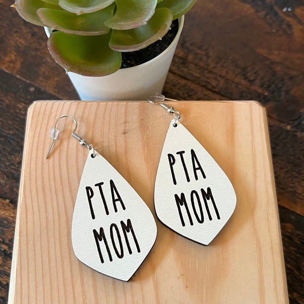 PTA Mom Dangle Teardrop Earrings – Glowforge Shop
