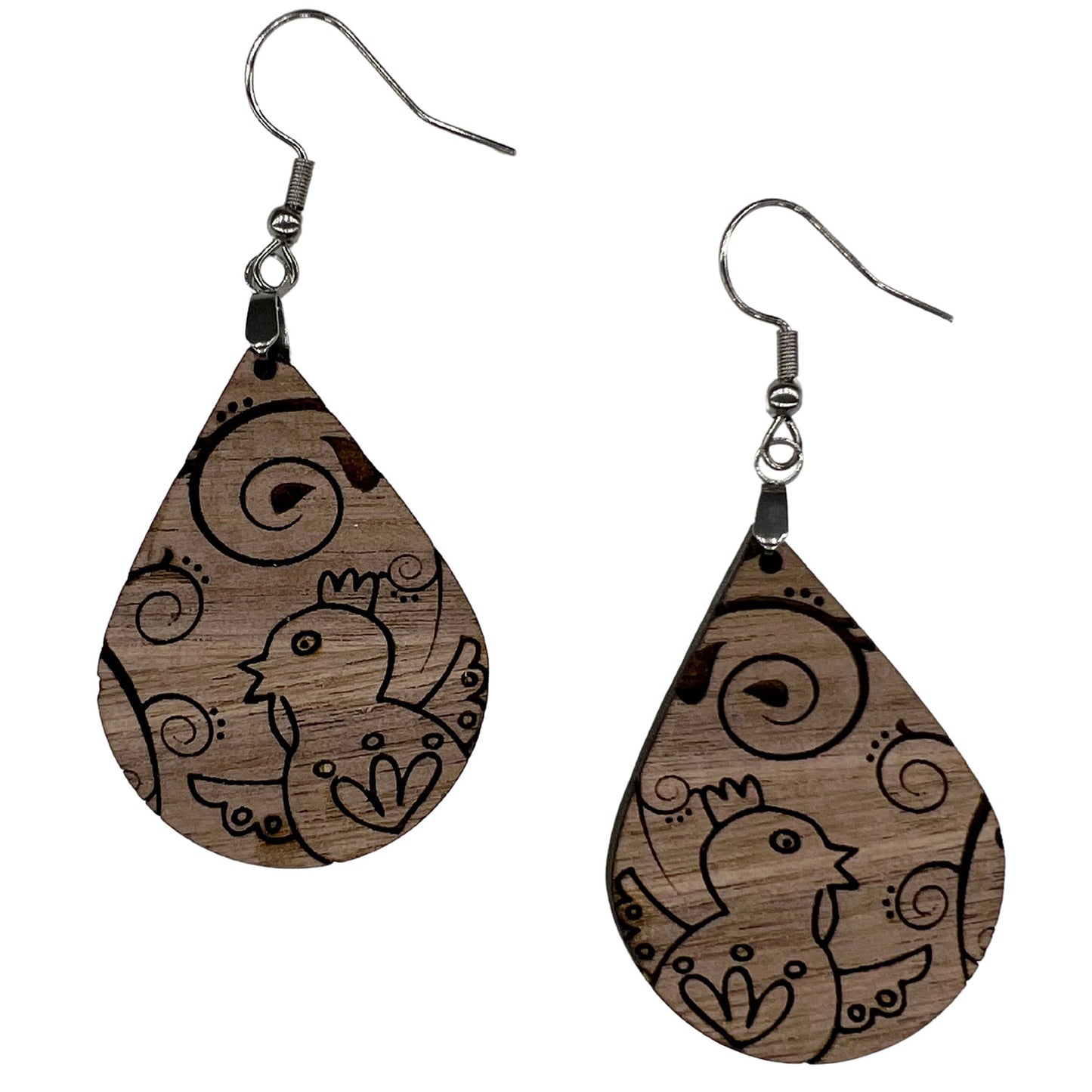 Paisley Chicken Quirky Dangle Earrings