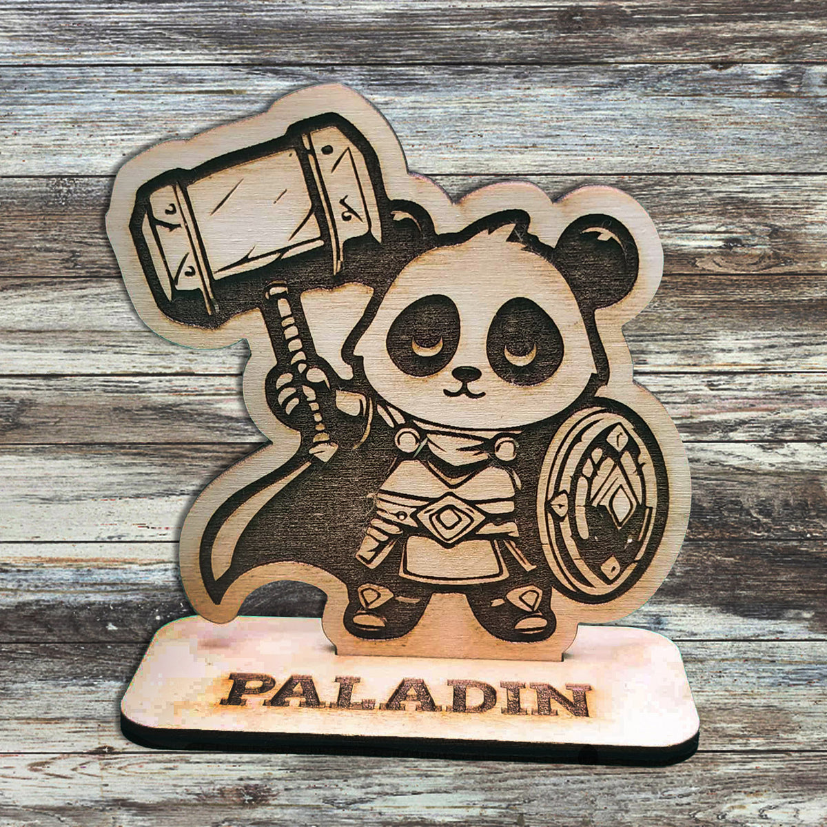 Paladin Panda Game Piece with Stand – Glowforge Shop