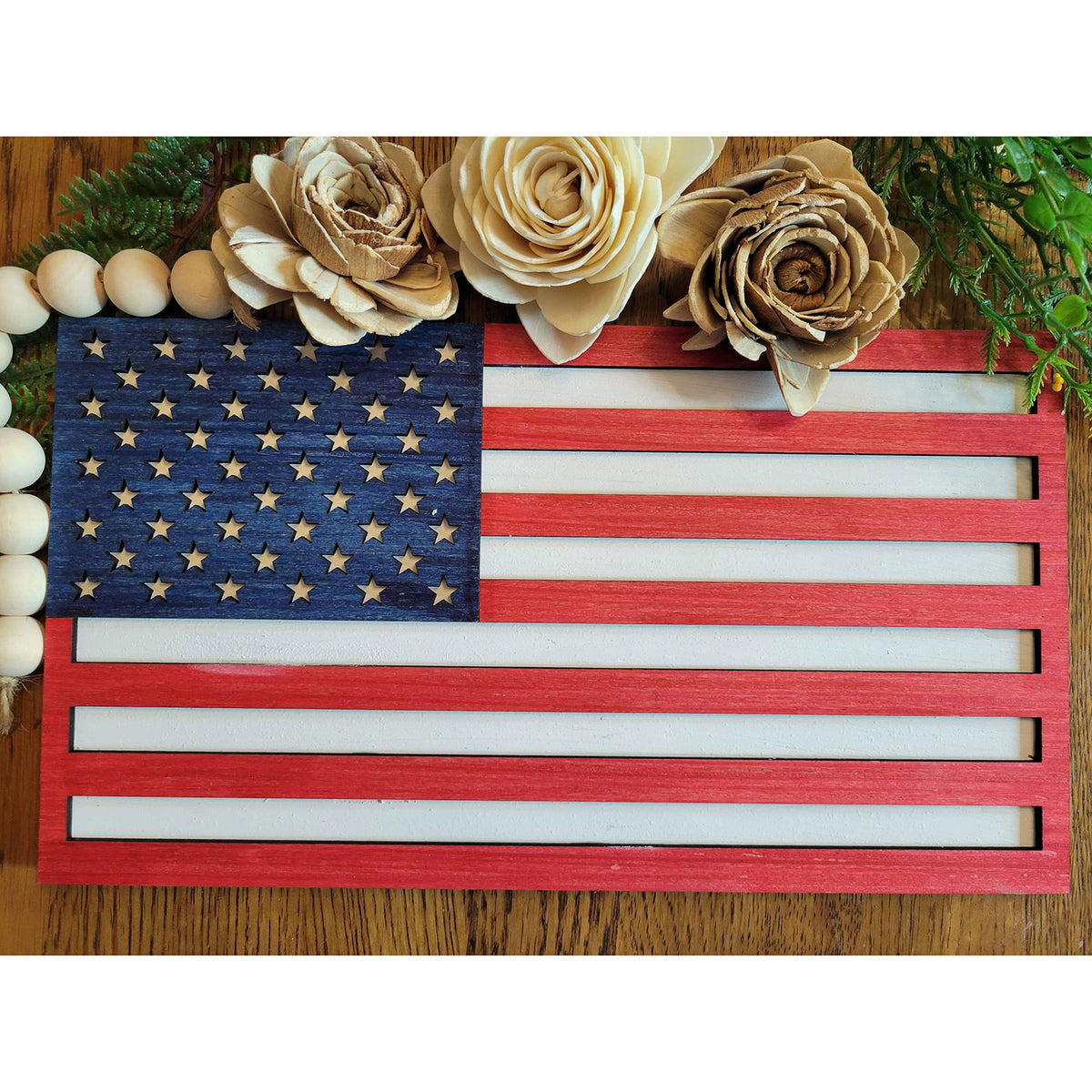 Flag Line Decocation Patriotic Layered American Flag Decoration – Glowforge Shop